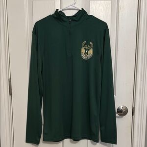 NBA Milwaukee Bucks Green Long Sleeve Shirt